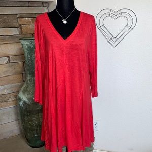 Lane Bryant- Red 3/4 Quarter Sleeve Dress